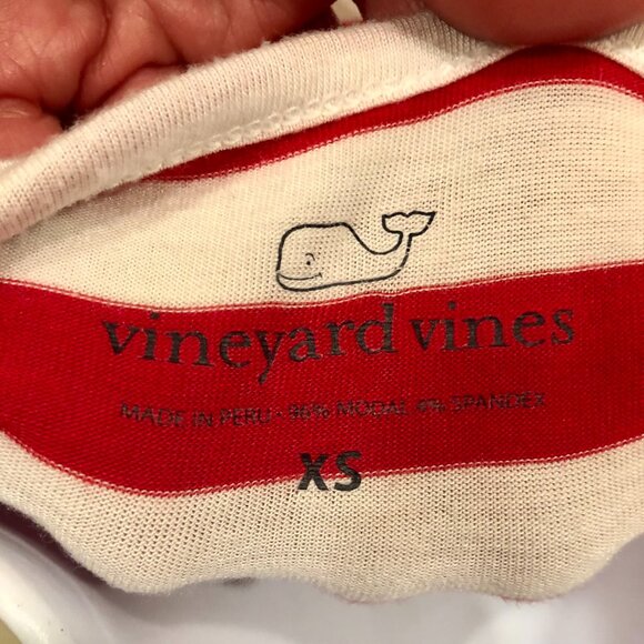 Vineyard Vines Red and White Stripe Top, Sz XS - Picture 4 of 4